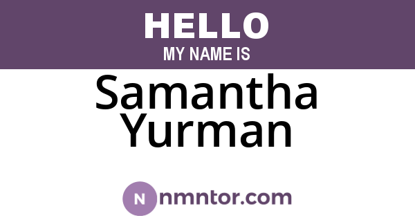 Samantha Yurman
