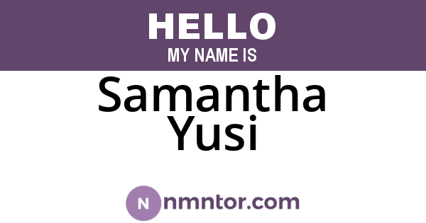 Samantha Yusi