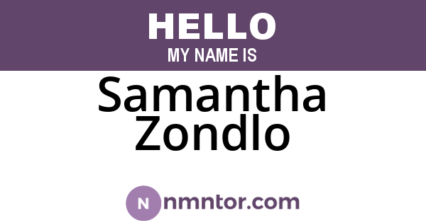 Samantha Zondlo