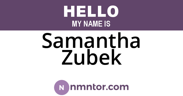 Samantha Zubek