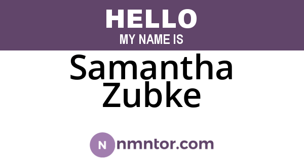 Samantha Zubke