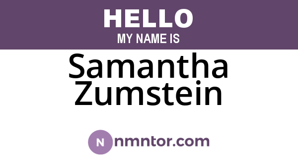 Samantha Zumstein