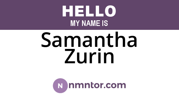 Samantha Zurin