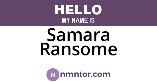 Samara Ransome
