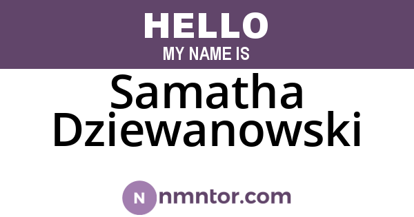 Samatha Dziewanowski