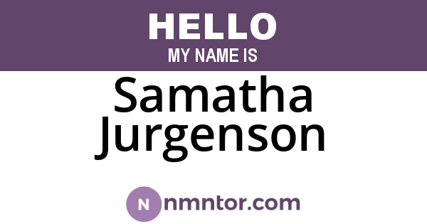 Samatha Jurgenson