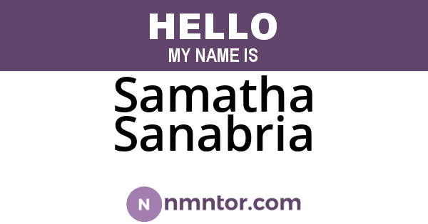 Samatha Sanabria