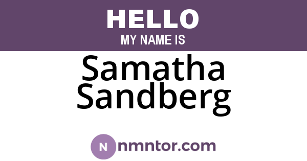 Samatha Sandberg