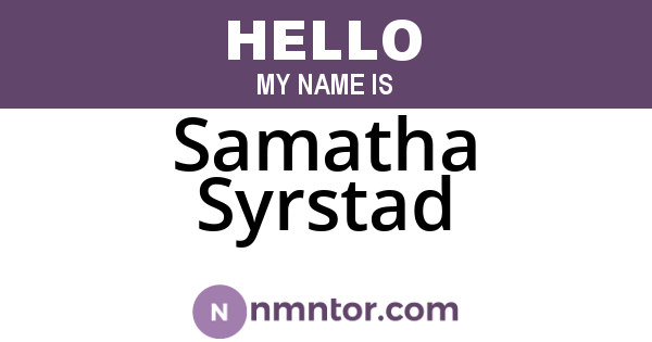 Samatha Syrstad