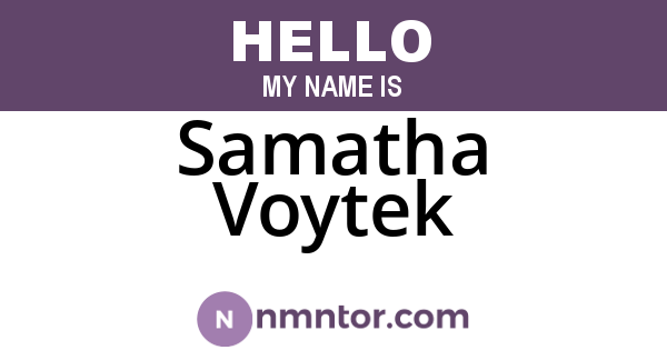 Samatha Voytek