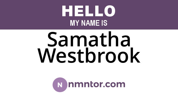 Samatha Westbrook