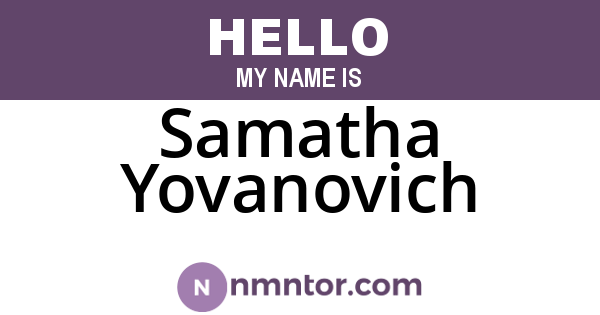 Samatha Yovanovich