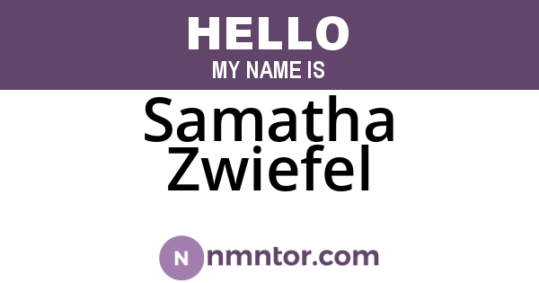 Samatha Zwiefel