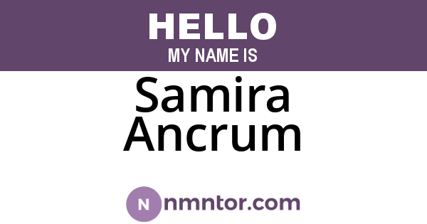 Samira Ancrum