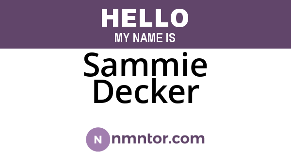 Sammie Decker