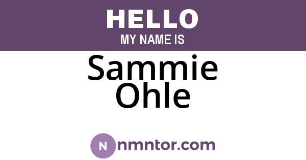 Sammie Ohle