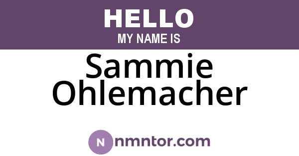 Sammie Ohlemacher