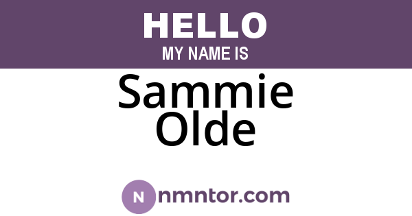 Sammie Olde