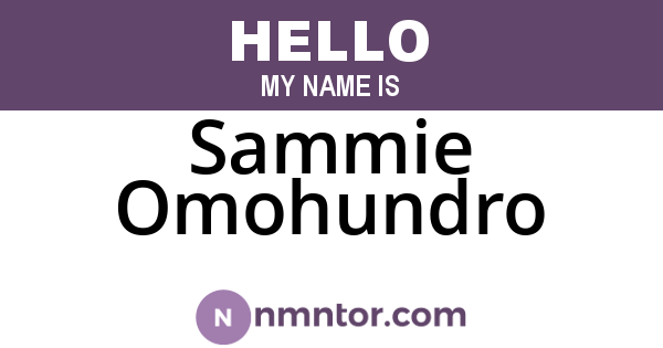 Sammie Omohundro