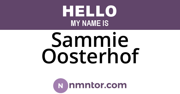 Sammie Oosterhof