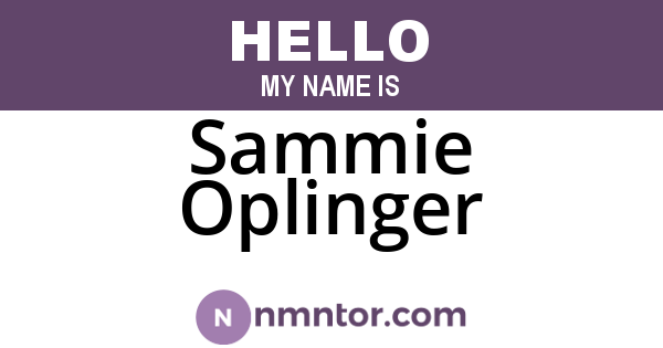 Sammie Oplinger