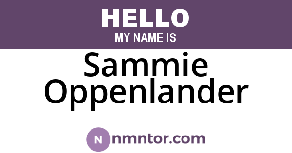 Sammie Oppenlander