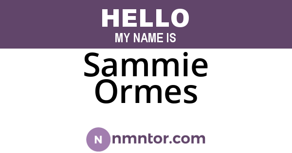 Sammie Ormes
