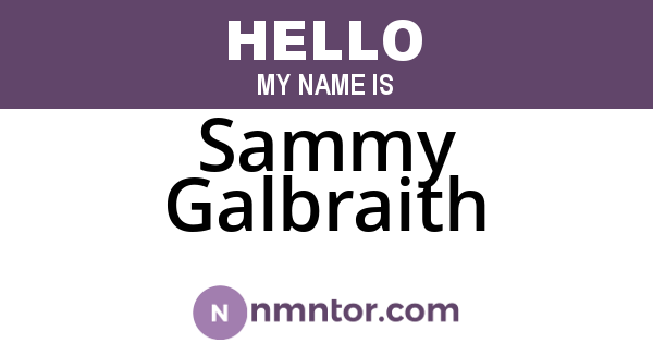 Sammy Galbraith