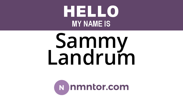 Sammy Landrum