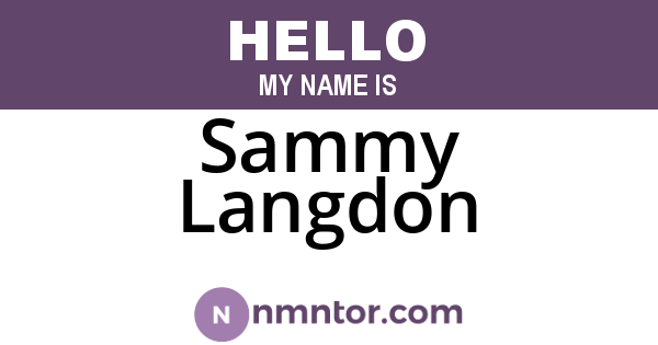 Sammy Langdon