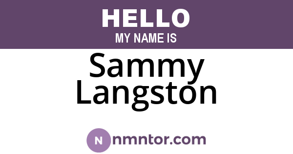 Sammy Langston
