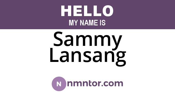 Sammy Lansang