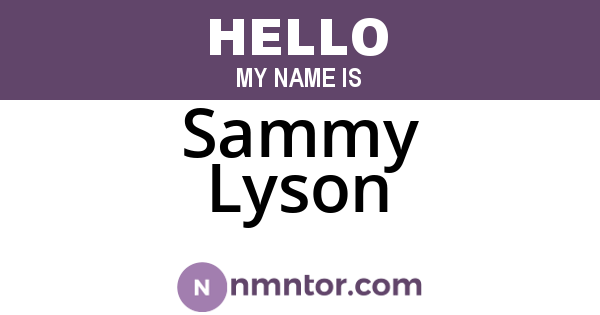 Sammy Lyson