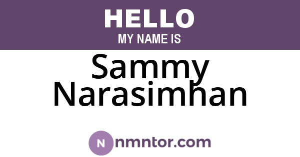 Sammy Narasimhan