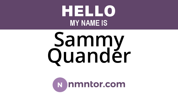 Sammy Quander