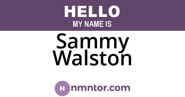 Sammy Walston