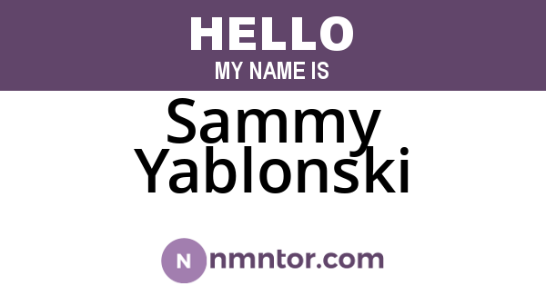 Sammy Yablonski