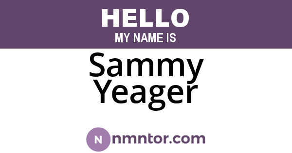 Sammy Yeager