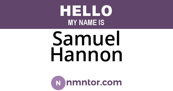 Samuel Hannon