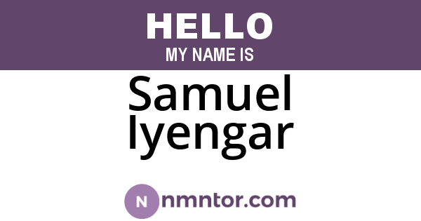 Samuel Iyengar