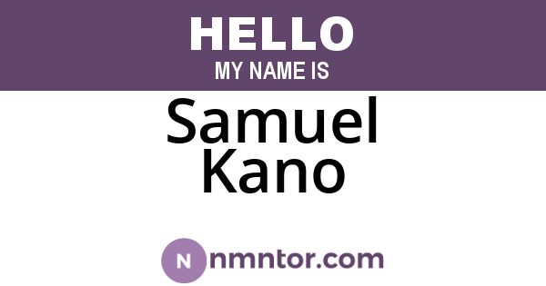 Samuel Kano