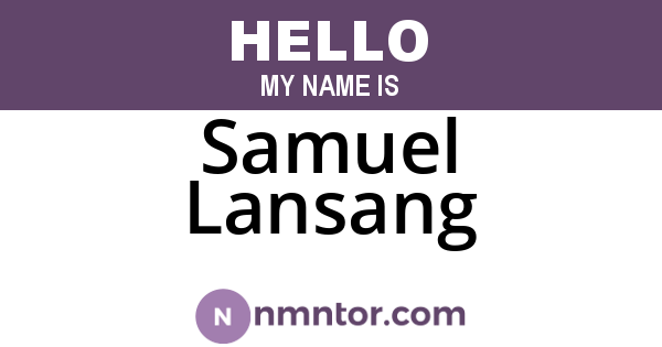 Samuel Lansang