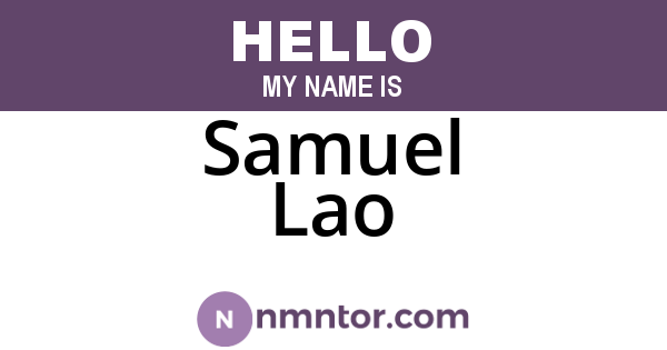 Samuel Lao