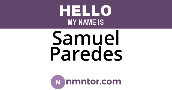 Samuel Paredes