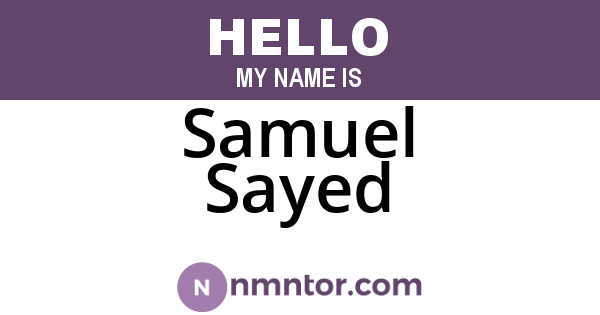 Samuel Sayed