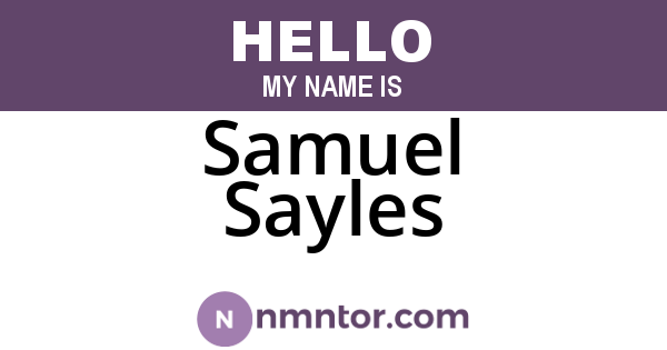 Samuel Sayles