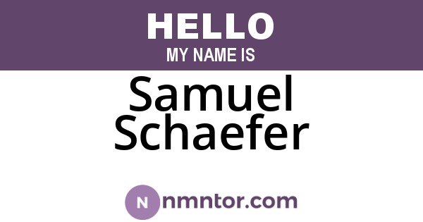 Samuel Schaefer