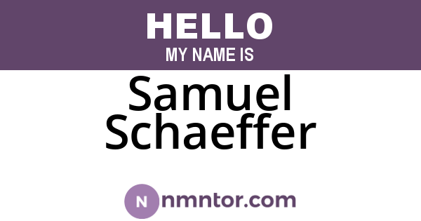 Samuel Schaeffer