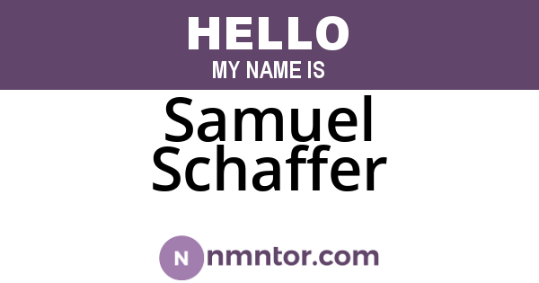 Samuel Schaffer