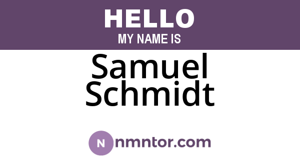 Samuel Schmidt